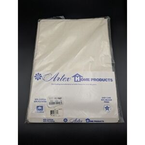 Vintage Tablecloth Artex‎ Home Products Bone White Oval 78x102 50/50 Cotton Poly